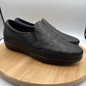 SAS Dream Comfort Loafers Women’s 9.5M Black Leather Slip On Casual Shoes Goring